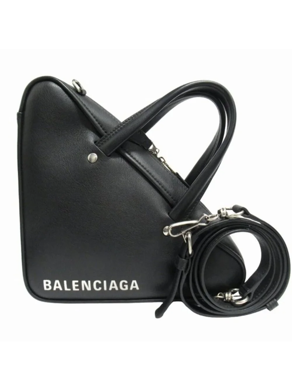 Balenciaga Triangle Duffel XS Shoulder Bag Crossbody Logo Black - Picture 9 of 9